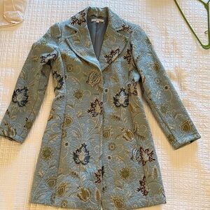 Floral Embroidered Women's Coat